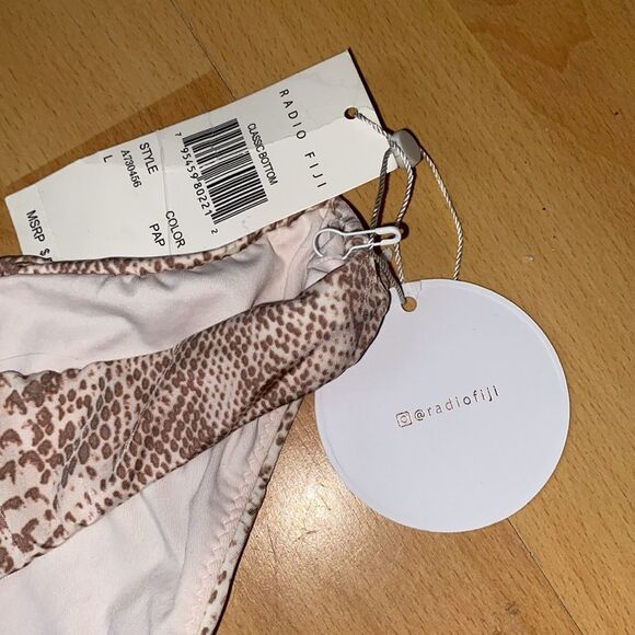 NWT Radio Fiji Bali Swim Snake Print Bikini Bottoms Women size Large - Picture 4 of 6